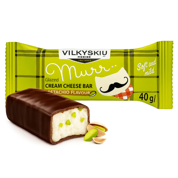 Купить Vilkyškių Murr Фисташковый сырок в шоколадной глазури 40 г — сливочное лакомство с ореховой изюминкой! — премиальные Йогурты · Кремовые Cheese Map™ Украина