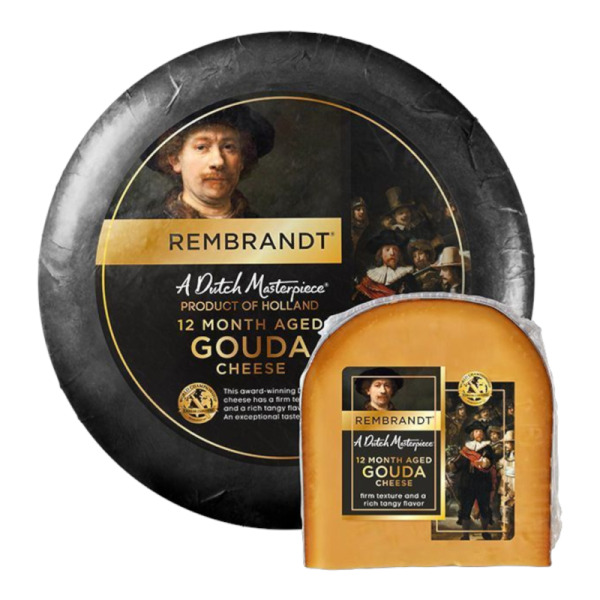 Купити Сир витриманий Рембрандт Rembrandt A Dutch Masterpiece – 12-місячна Гауда з Голландії з багатим смаком та преміальним характером!  Ідеальний для сирних тарілок, ресторанної подачі та гурманів. — преміальні Голландські · Сири від Cheese Map™ Україна