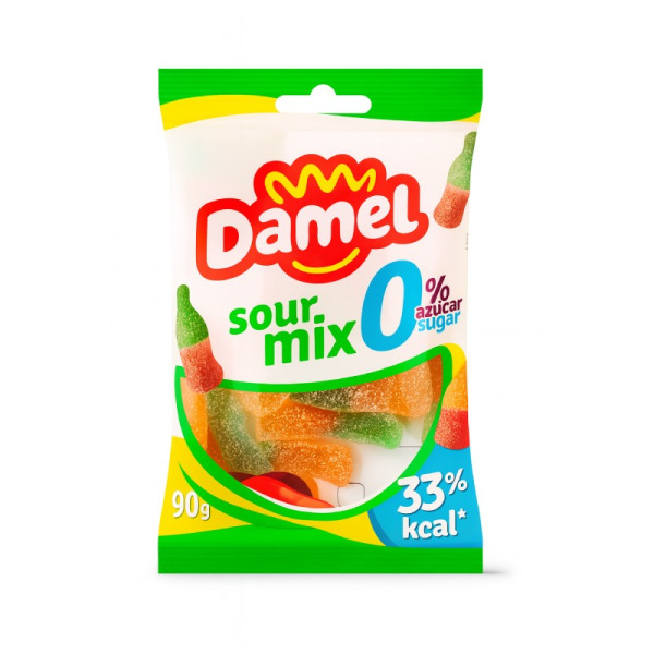 Купити Желейні цукерки без цукру Damel Sour Mix | Іспанія | 90 г | Сирна Карта Premium – смак Іспанії — преміальні Шоколад · Цукерки від Cheese Map™ Україна