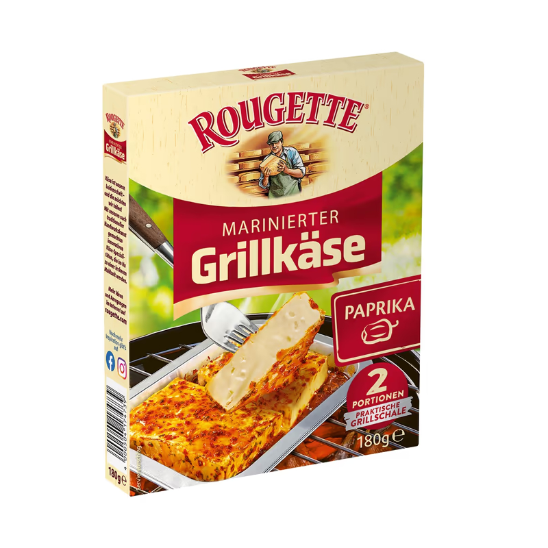 Сир для грилю з паприкою "Rougette Marinierter Grillkäse Paprika" – пікантний аромат та насичений смак! ️ - фото | Сирна Карта
