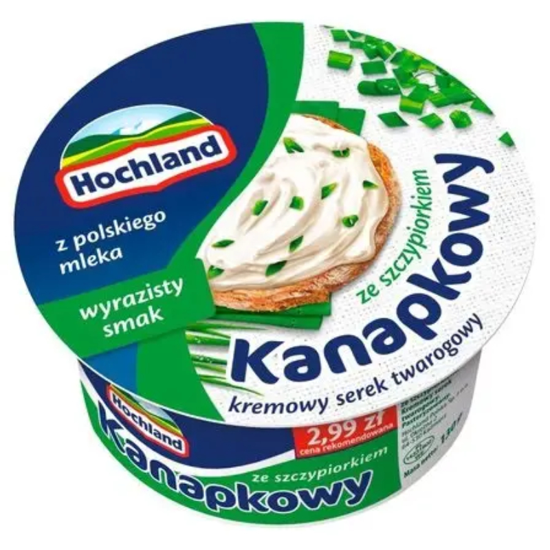 Hochland Kanapkowy сир вершковий з зеленою цибулею 130 г Польща - фото | Сирна Карта