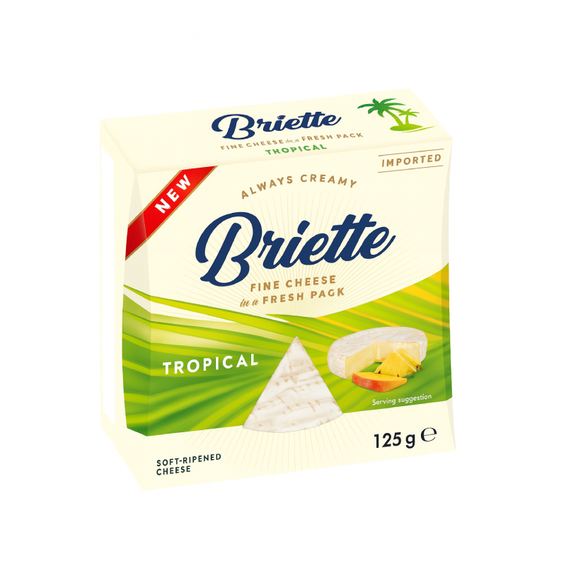 Briette Brie тип Tropical сир м’який тропічний 60% 125 г Німеччина - фото | Сирна Карта