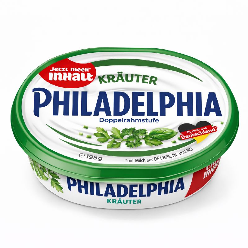Philadelphia Kräuter сир вершковий 60% 195 г Німеччина – фото товару | Сирна Карта