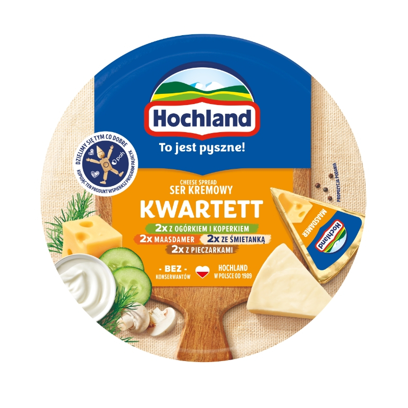 Hochland Kwartett сир плавлений 180 г Польща - фото | Сирна Карта