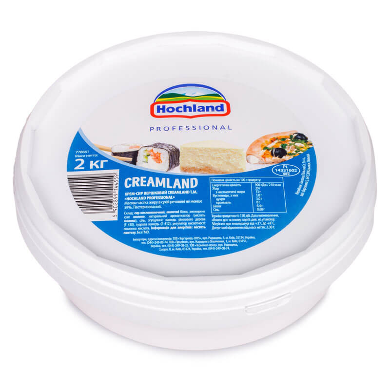 Hochland Creamland сир вершковий 59% 2 кг Польща - фото | Сирна Карта