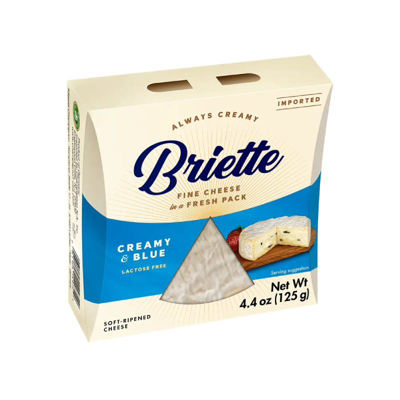 Briette Brie тип Creamy & Blue сир м’який з блакитною пліснявою 60% 125 г Німеччина – фото товару | Сирна Карта