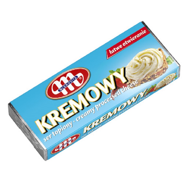 Плавлений сир вершковий "Mlekovita" 100 г - кремова ніжність з Польщі для гурманів та ресторанної подачі - фото | Сирна Карта