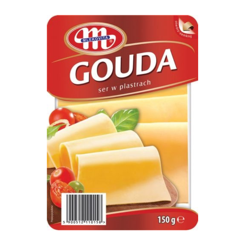 Mlekovita Gouda — Сир нарізка | Польща | 150 г - фото | Сирна Карта