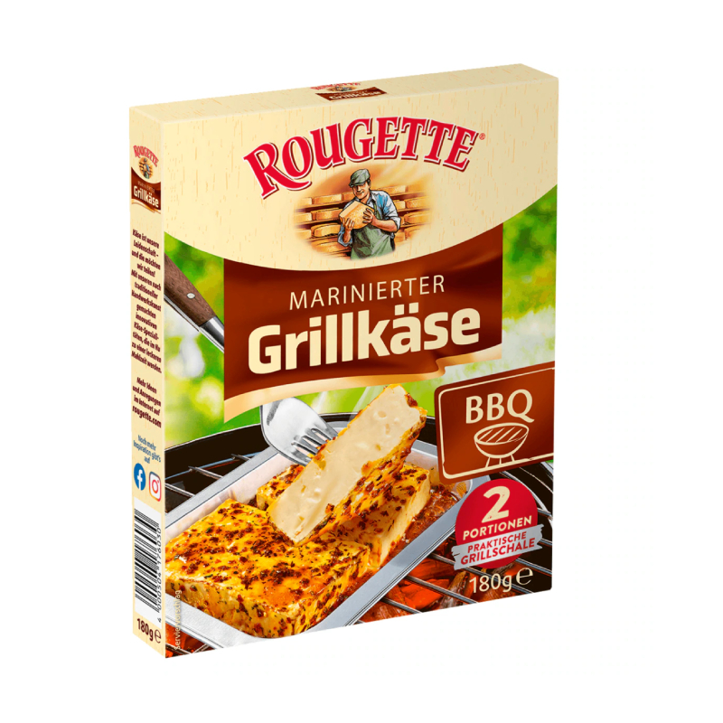 Сир для грилю маринований BBQ "Rougette Marinierter Grillkäse" – аромат барбекю у кожному шматочку! - фото | Сирна Карта
