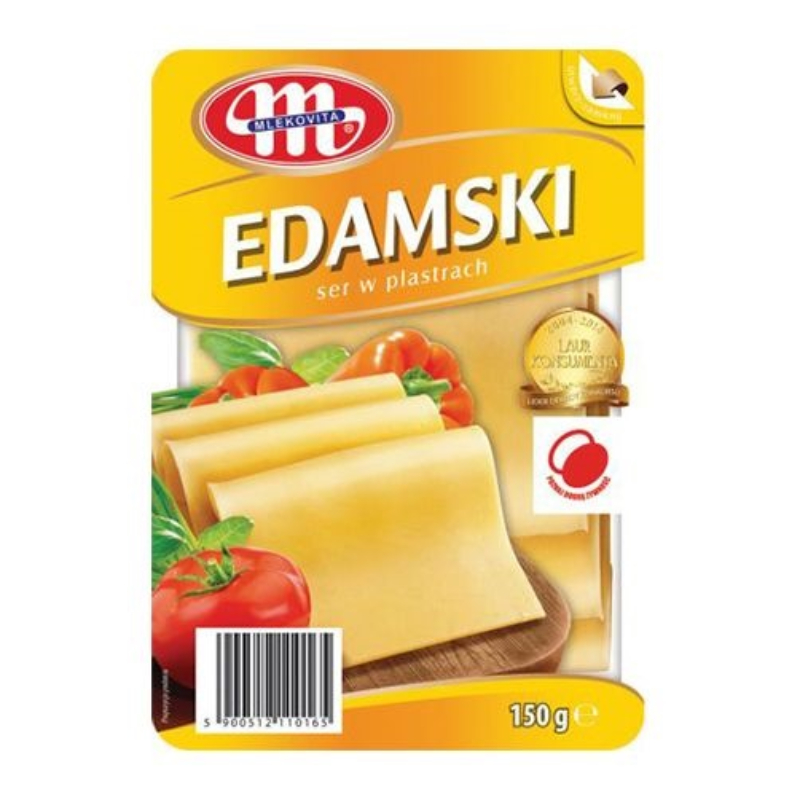Сир нарізка Едамський "Mlekovita" фасування 0.15 kg - фото | Сирна Карта