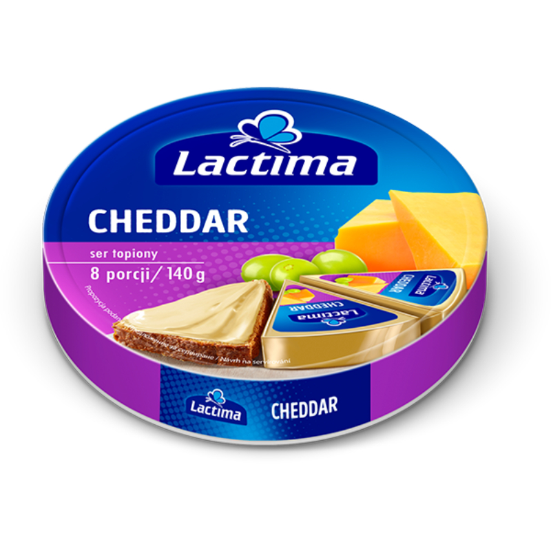Lactima Cheddar сир плавлений 120 г Польща - фото | Сирна Карта