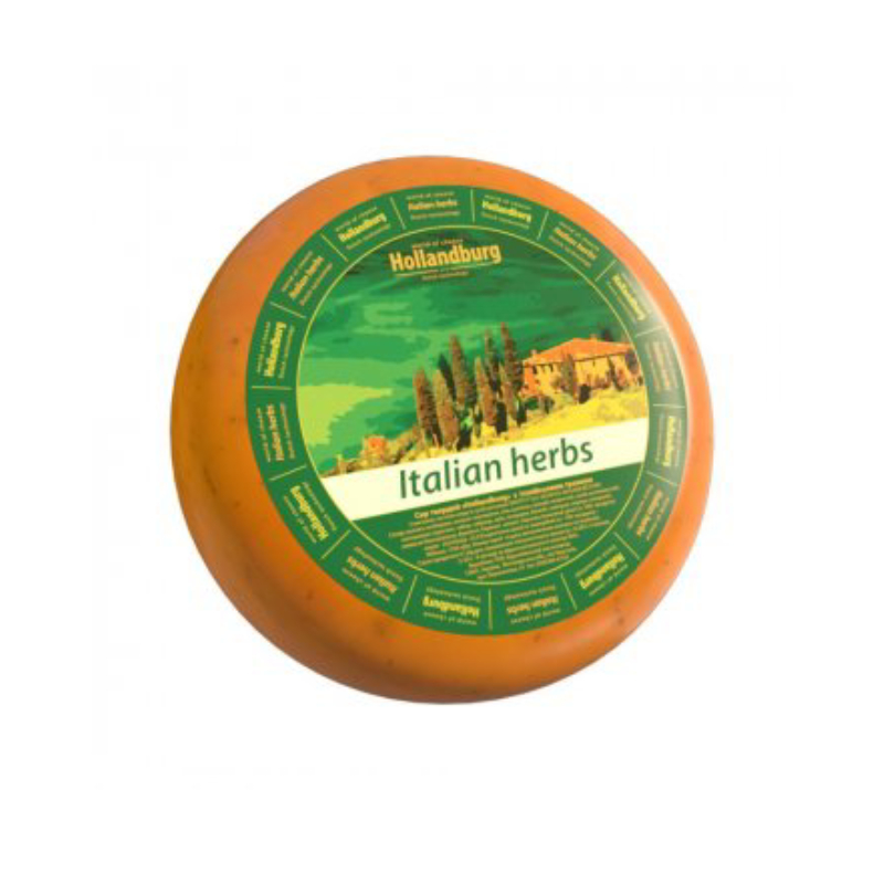 Сир з італійськими травами "Italian Herbs Hollandburg" 50 % - фото | Сирна Карта