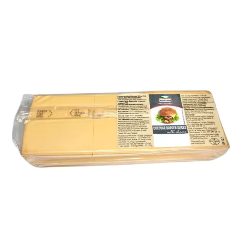 Hochland Cheddar сир для бургерів слайси 1.033 кг Польща - фото | Сирна Карта