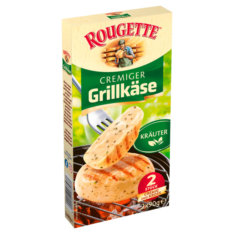 Сыр сливочный с травами для гриля Rougette "Cremiger Rougette" 55% – средиземноморская гармония вкусов на гриле! - фото | Сирна Карта