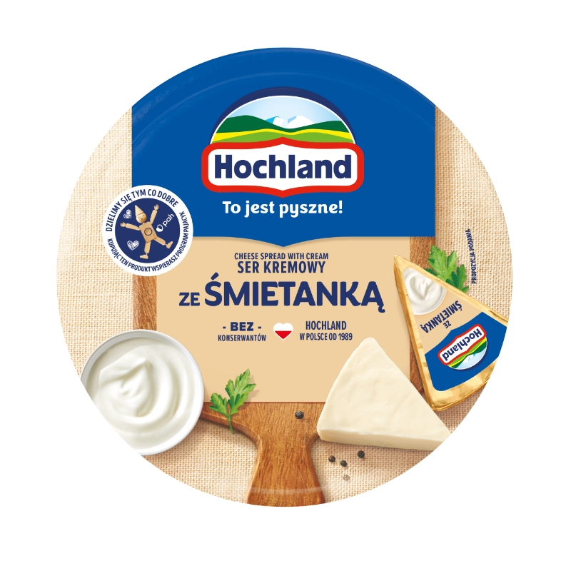 Hochland Smietanka сир плавлений вершковий 180 г Польща - фото | Сирна Карта
