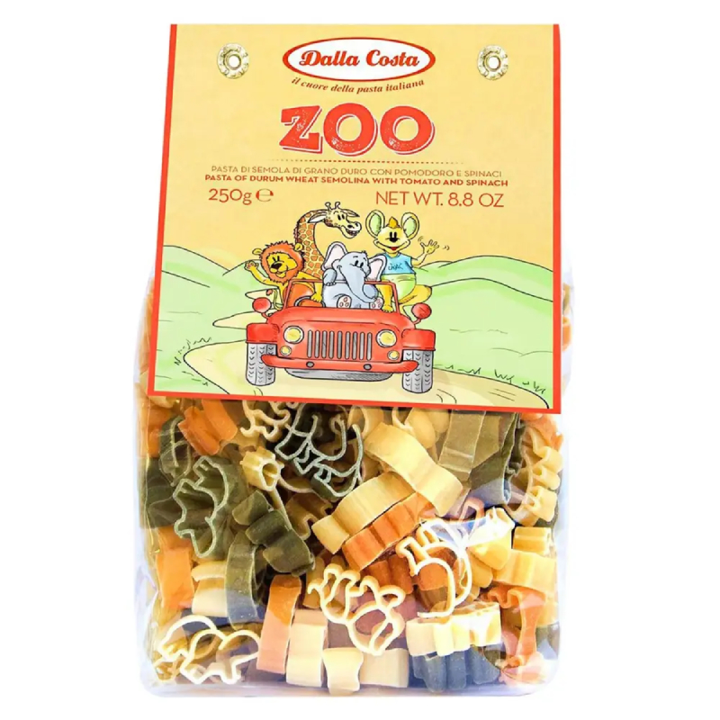Dalla Costa Zoo Pasta — паста з томатом та шпинатом у формі тварин | Італія | 0.25 кг - фото | Сирна Карта