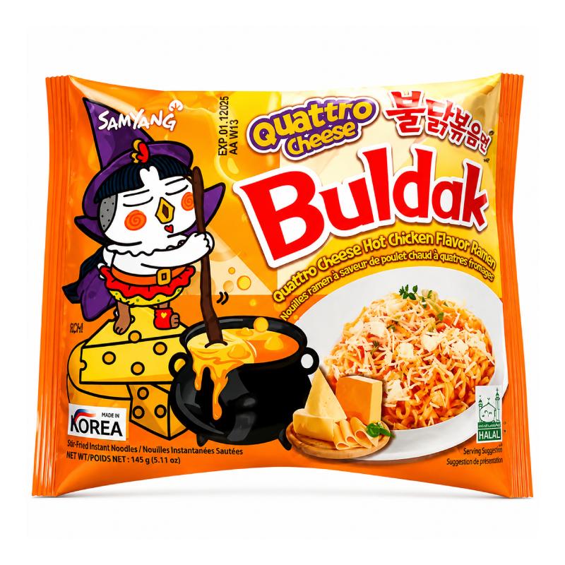 Samyang Buldak Quattro Cheese локшина гостра 145 г Корея - фото | Сирна Карта