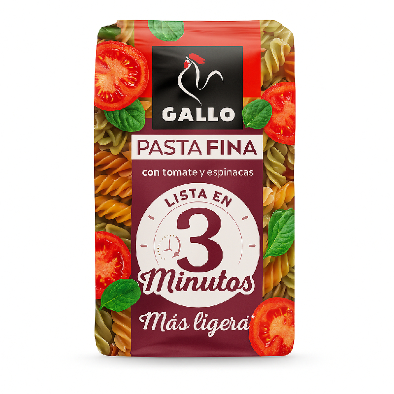 Gallo Pasta Fina Fusilli томат та шпинат 400 г Іспанія - фото | Сирна Карта